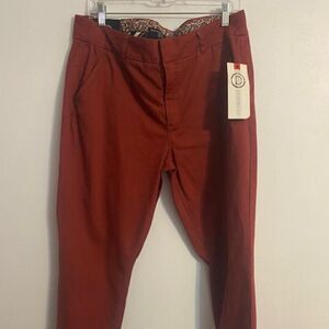 Dictionary Mid Rise Burnt Orange Straight leg pants, size 16/33